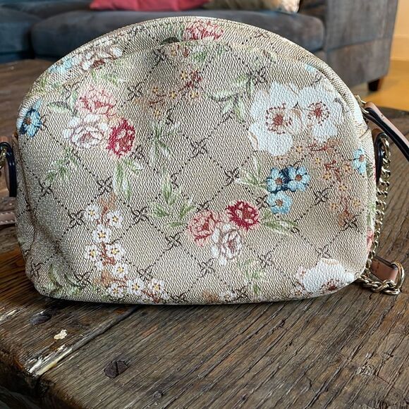 Nine West Beige, Tan & Gold Peyton Floral Mini Crossbody Bag - Picture 4 of 16